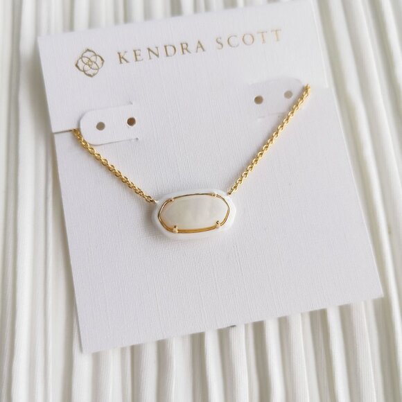Kendra Scott Jewelry - Kendra Scott Elisa Ivory Mix Gold Enamel Framed Necklace